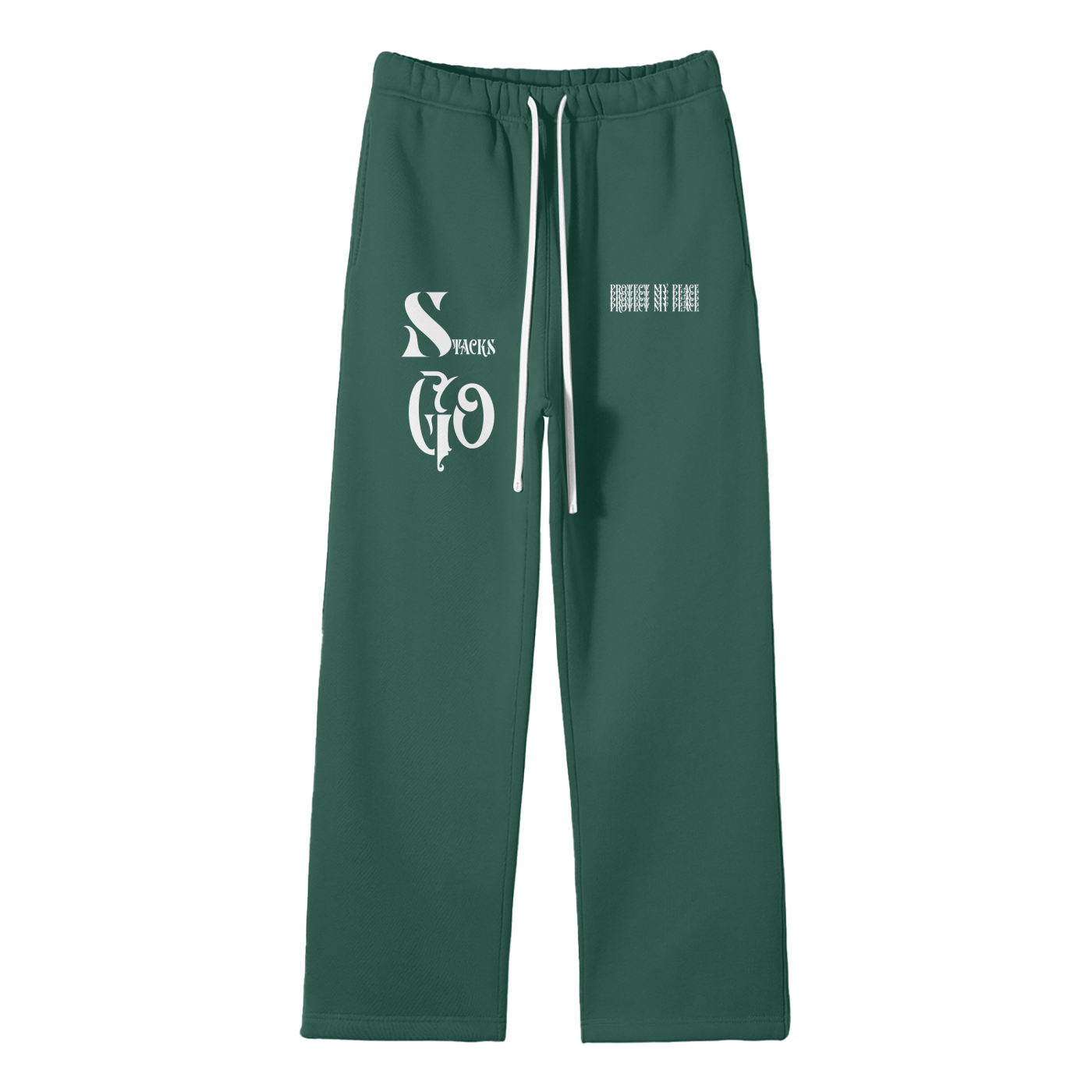 Streetwear Fleece Straight Leg Pants "Protect My Peace"