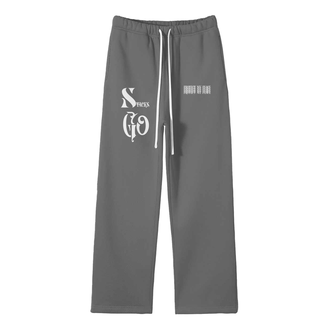 Streetwear Fleece Straight Leg Pants "Protect My Peace"