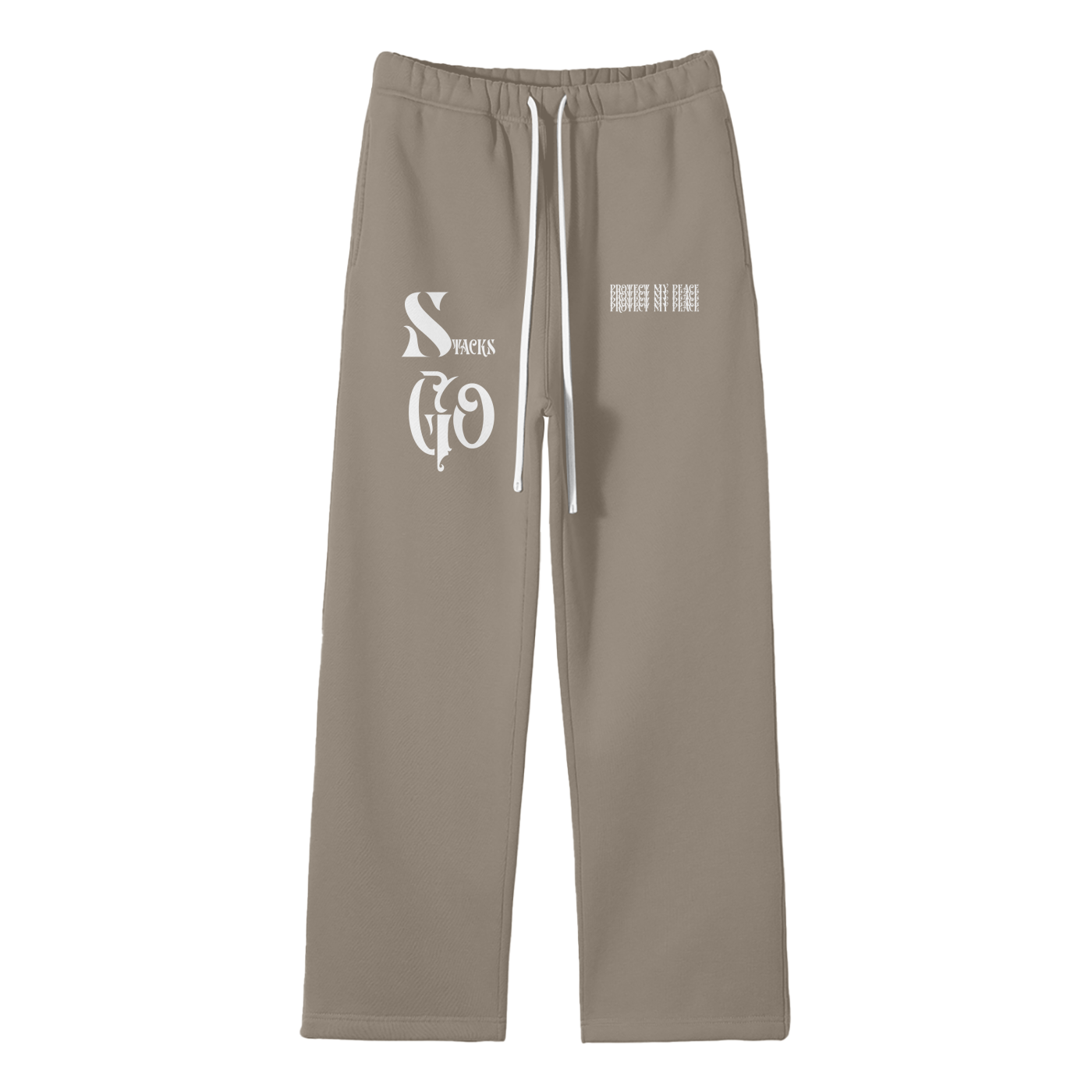 Streetwear Fleece Straight Leg Pants "Protect My Peace"