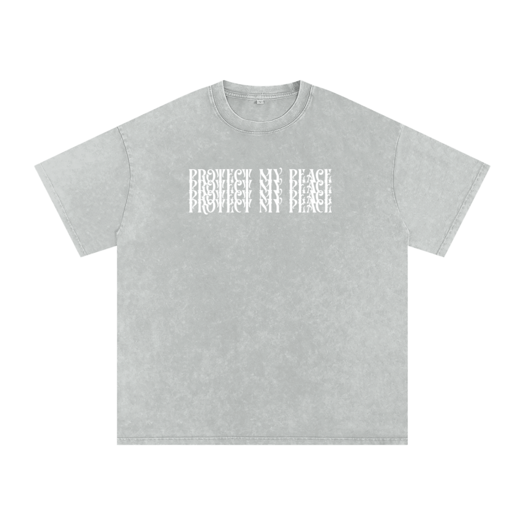Acid Wash Oversize "Protect My Peace" FRONTSIDE ONLY T-Shirt