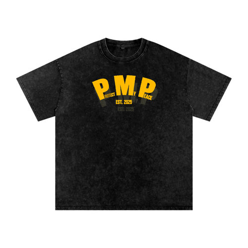 Acid Wash Oversize "PMP GRAPHIC" T-Shirt