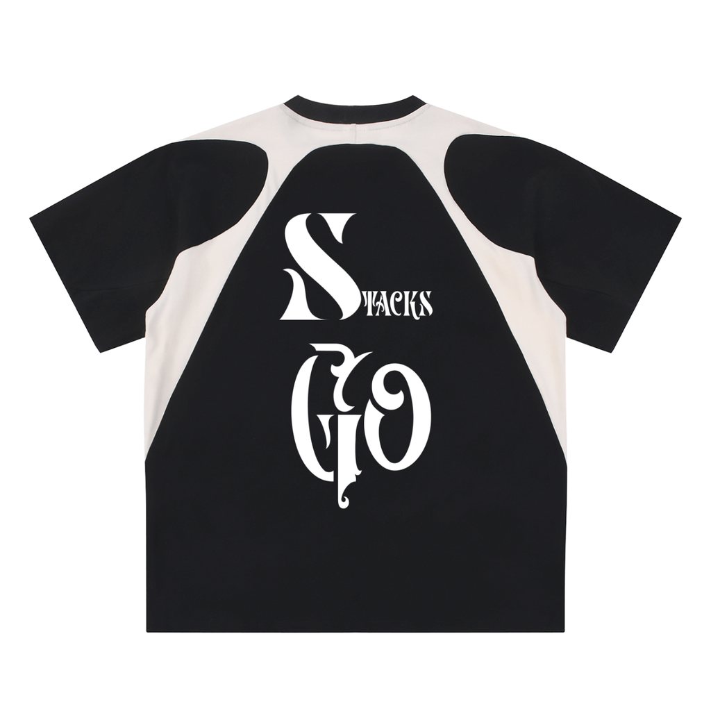 Contrast Panel Cotton "Protect My Peace" T-Shirt
