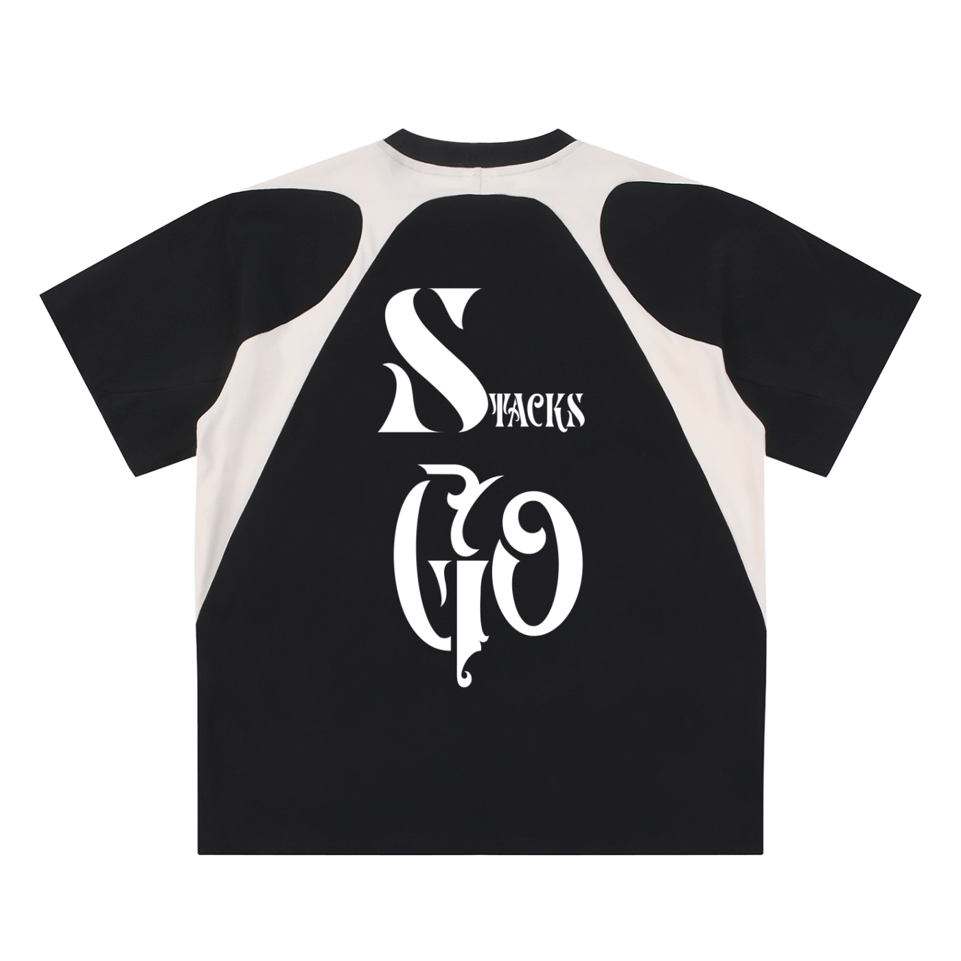 Contrast Panel Cotton "Protect My Peace" T-Shirt