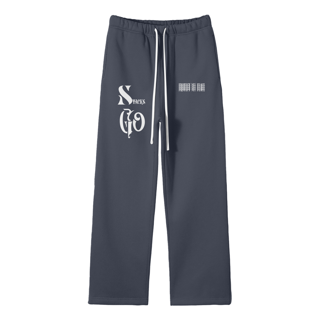 Streetwear Fleece Straight Leg Pants "Protect My Peace"