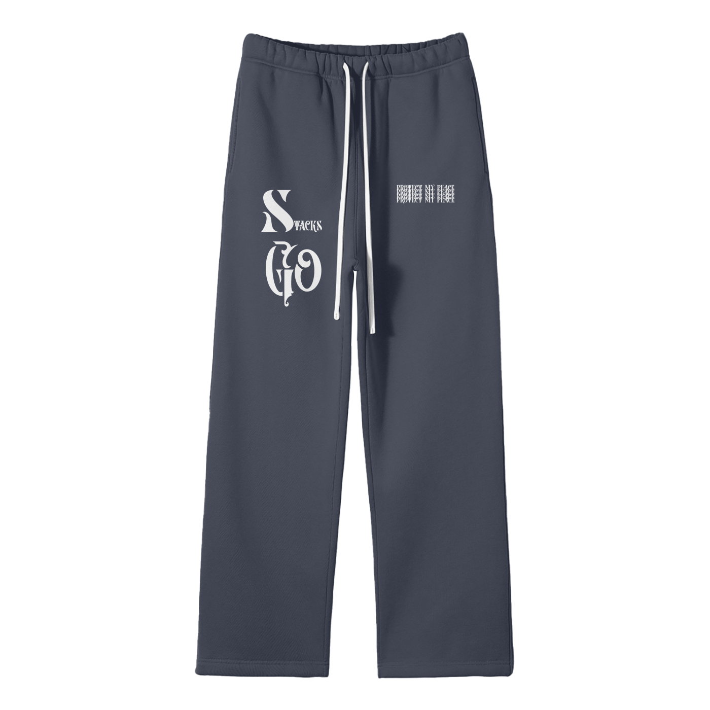 Streetwear Fleece Straight Leg Pants "Protect My Peace"