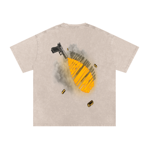 Acid Wash Oversize "PMP GRAPHIC" T-Shirt