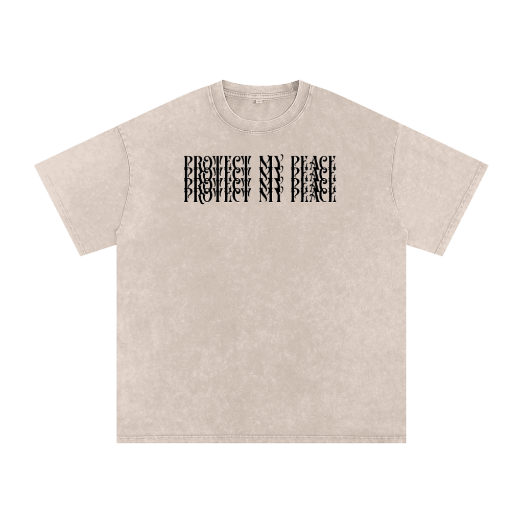Acid Wash Oversize "Protect My Peace" T-Shirt