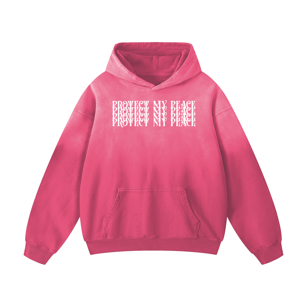 Heavyweight Sunfade Oversized "Protect My Peace" FRONT SIDE ONLY Hoodie