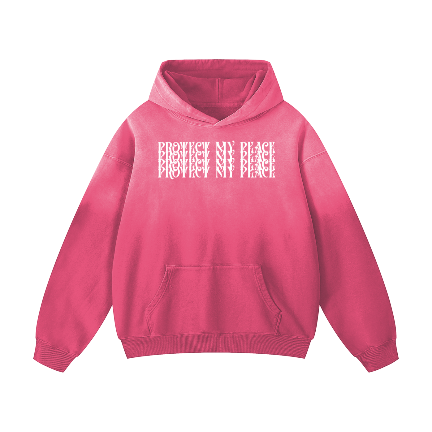 Heavyweight Sunfade Oversized "Protect My Peace" FRONT SIDE ONLY Hoodie