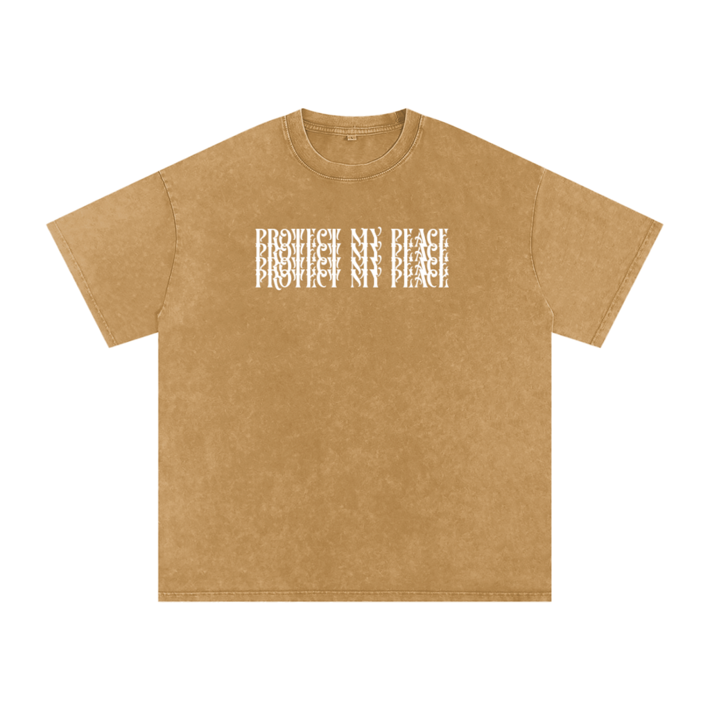 Acid Wash Oversize "Protect My Peace" FRONTSIDE ONLY T-Shirt