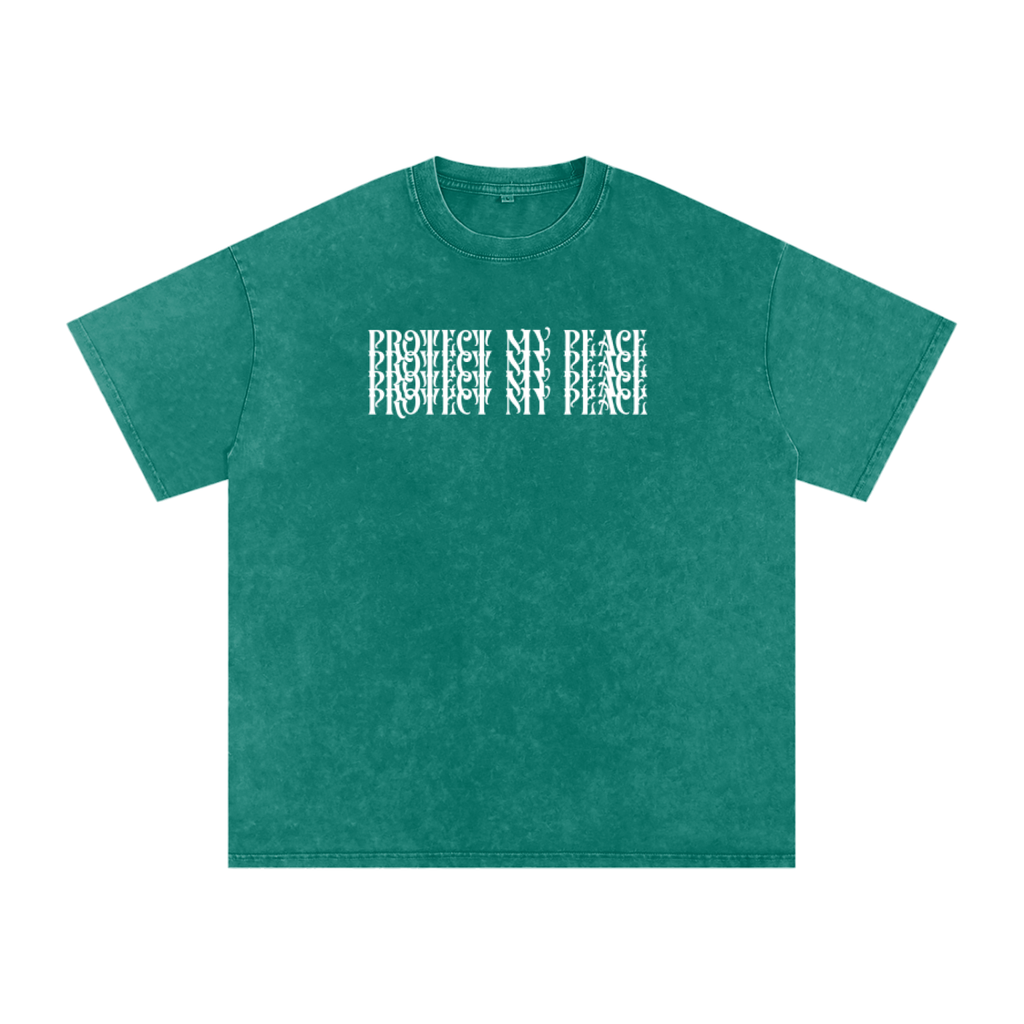 Acid Wash Oversize "Protect My Peace" FRONTSIDE ONLY T-Shirt