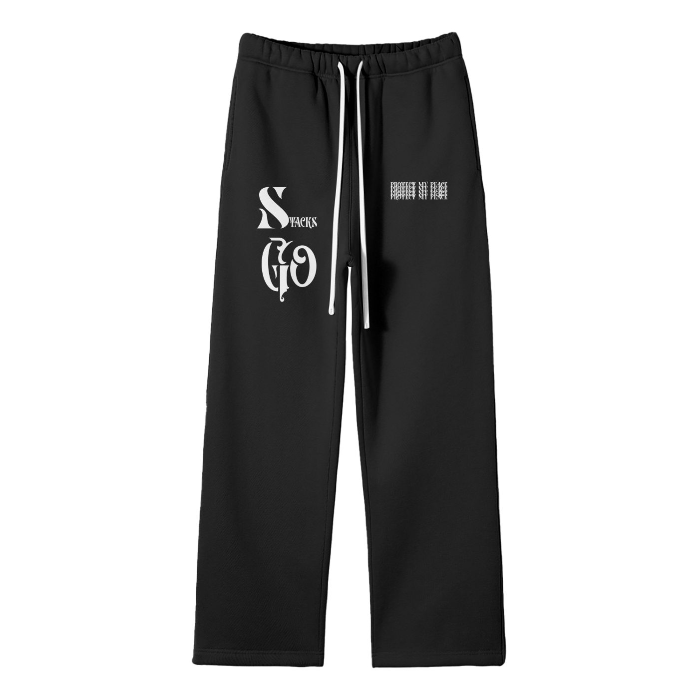 Streetwear Fleece Straight Leg Pants "Protect My Peace"