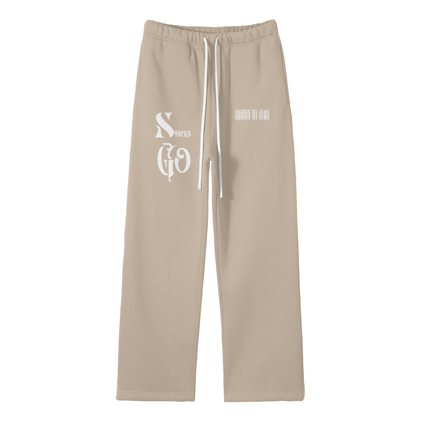 Streetwear Fleece Straight Leg Pants "Protect My Peace"
