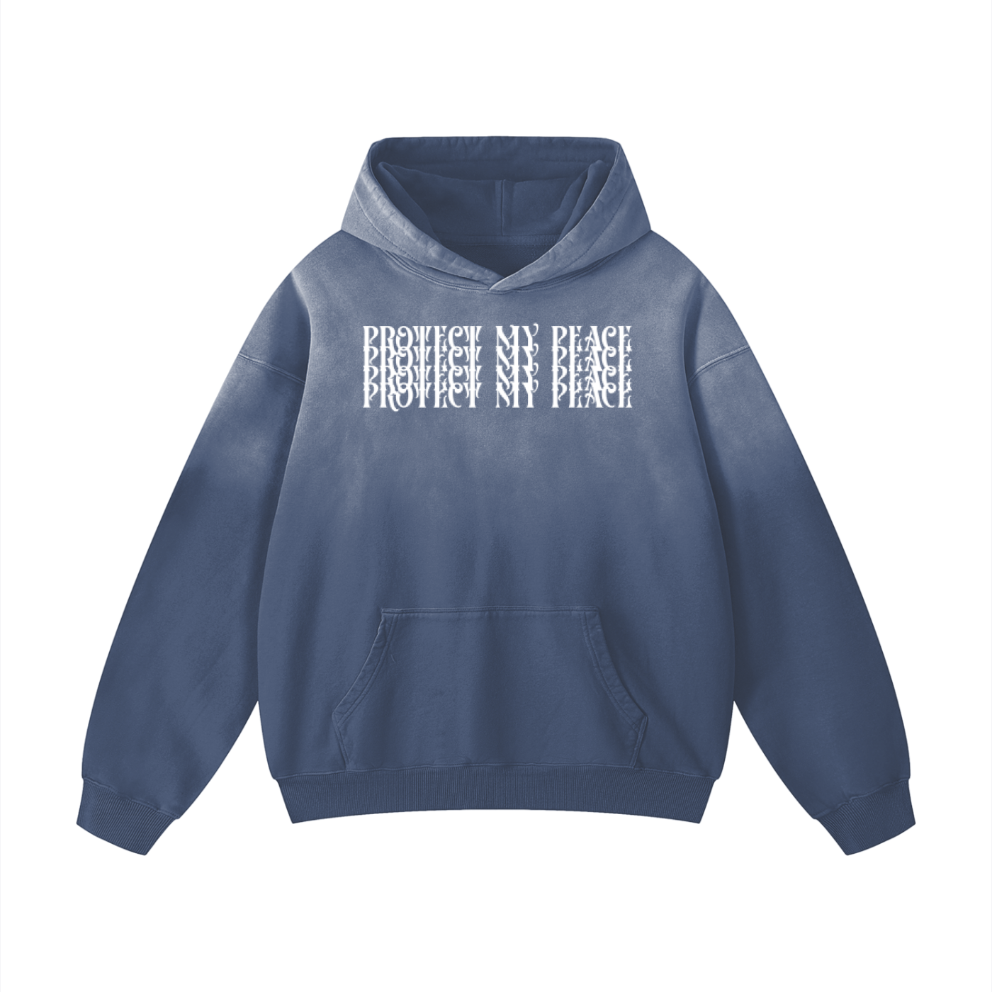 Heavyweight Sunfade Oversized "Protect My Peace" FRONT SIDE ONLY Hoodie