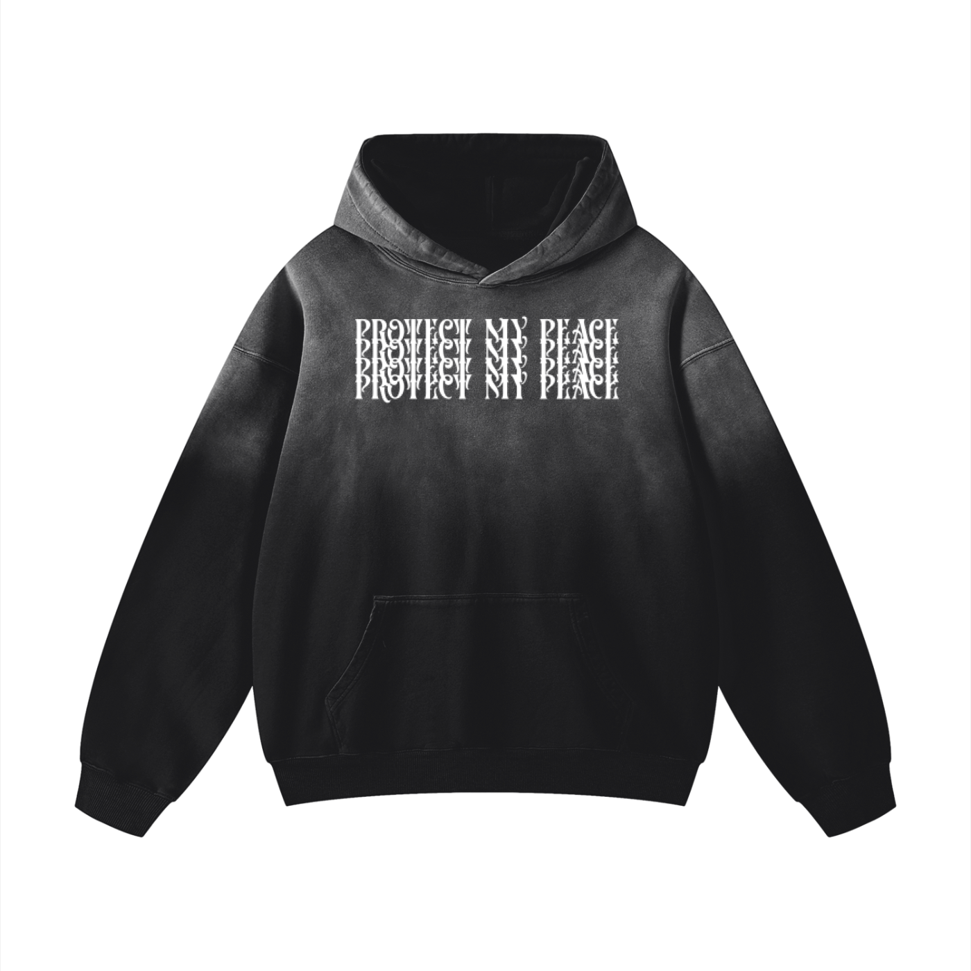 Heavyweight Sunfade Oversized "Protect My Peace" FRONT SIDE ONLY Hoodie