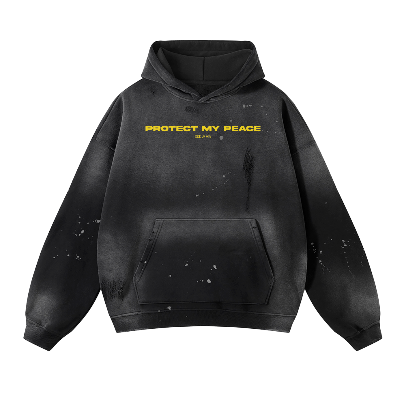 Vintage Wash Frayed Fleece "est 2025" Hoodie