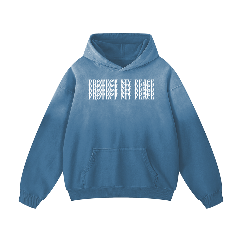 Heavyweight Sunfade Oversized "Protect My Peace" FRONT SIDE ONLY Hoodie