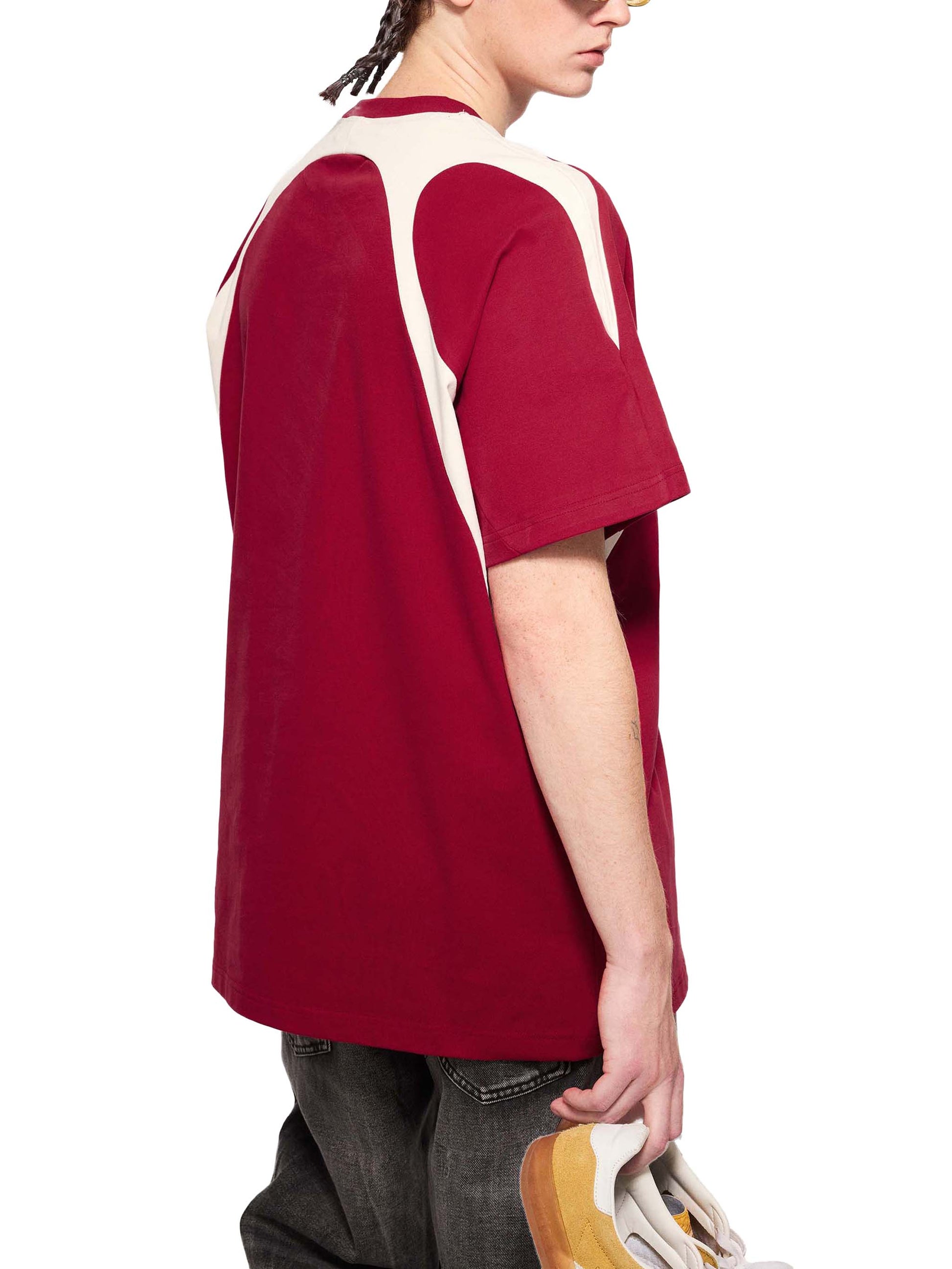 Contrast Panel Cotton "Protect My Peace" T-Shirt